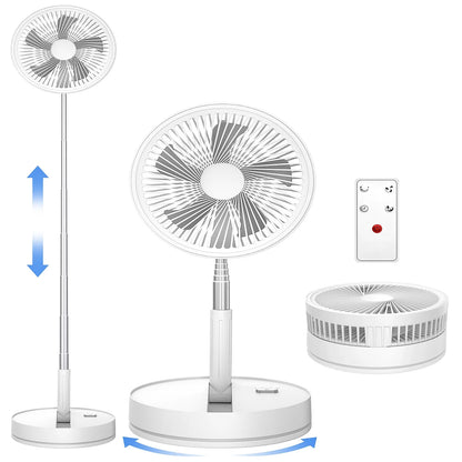 Ventilateur De Bureau Sans Fil Pliable Télécommandé USB Rechargeable