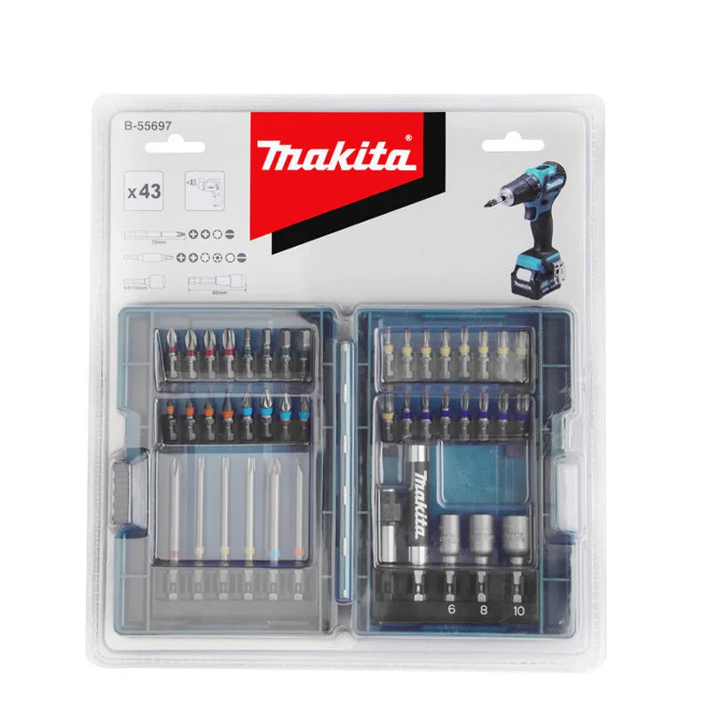 Makita B-55697 Jeu D'embouts Tournevis 43 Pièces Code Couleur Pour Outil