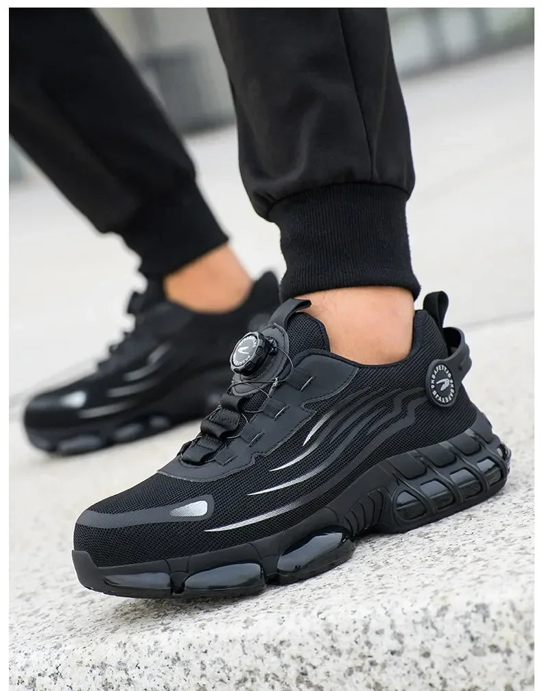 Chaussures De Sécurité À Bouton Rotatif Unisexe Embout Acier 37-48