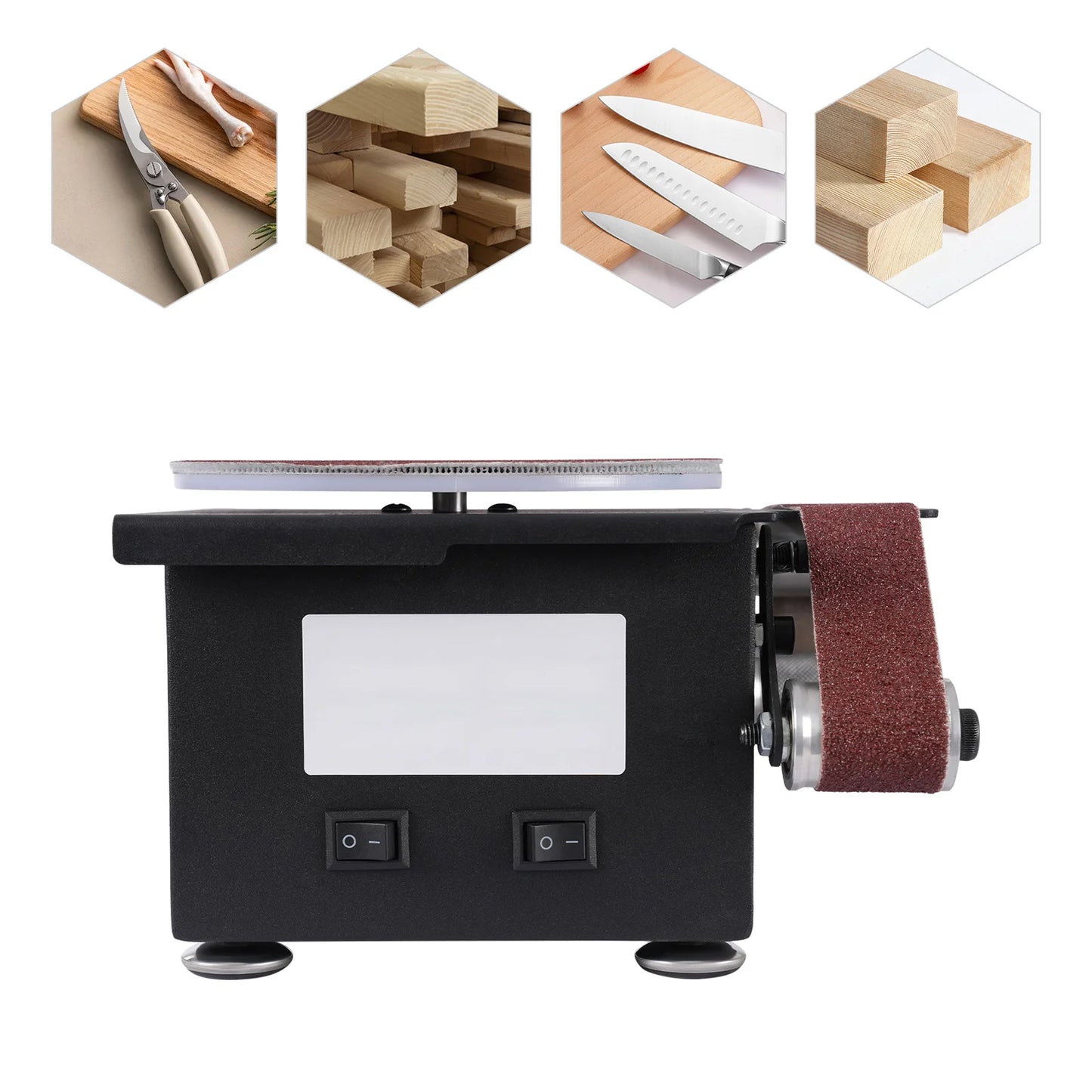 Mini ponceuse à bande 100 W – 7 vitesses, 10 bandes