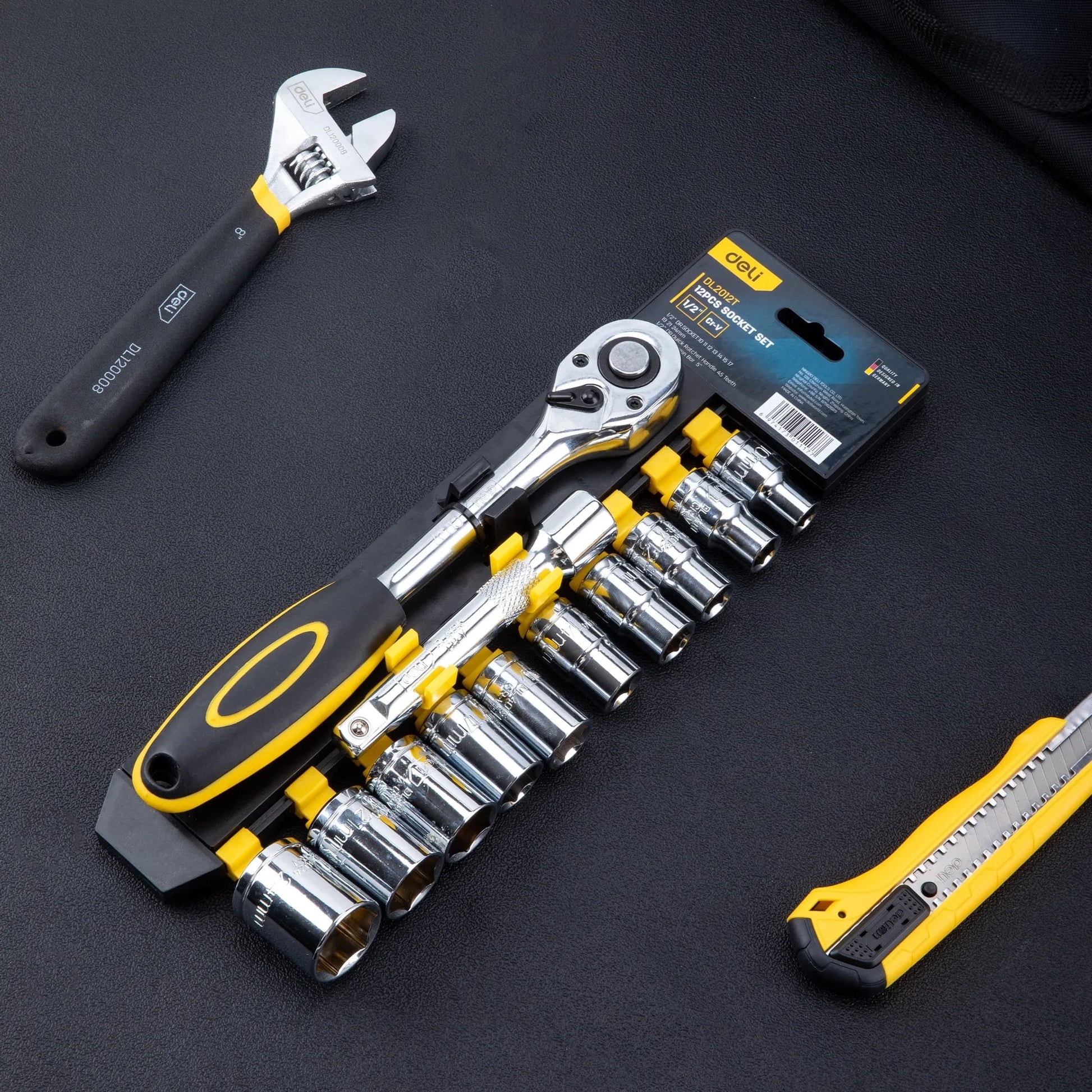 Deli Jeu De Douilles À Cliquet 12 Pièces Couple Élevé 1/4 12 pièces _Hi_chtgptapp_optimised_this_description-generator _Hi_chtgptapp_optimised_this_seo-meta-description _Hi_chtgptapp_optimised_this_seo-meta-title _Hi_chtgptapp_optimised_this_tags-generator _Hi_chtgptapp_optimised_this_title-generator acier 50bv30 bricolage clé à cliquet couple élevé diy durable haute résistance jeu de douilles outil à main poignée rapide polyvalent quart de pouce réparation écrous