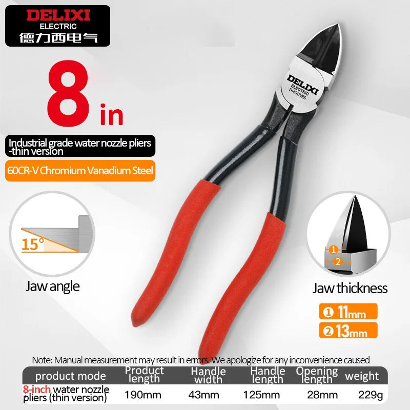 Delixi Pince Coupante Diagonale Pro Coupe Nette Métal Câble Plastique Bois - Manuzen