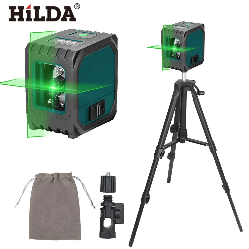 Hilda Mini Niveau Laser 2 Lignes Auto-Nivelant, Précision Pro, USB TMHH133