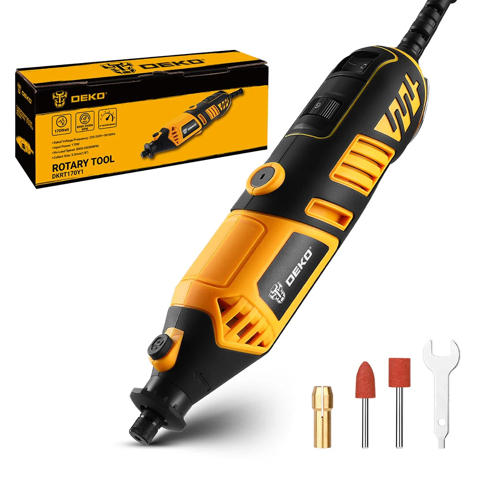 DEKO Kit Outil Rotatif DKRT170Y1 - Précision Multi-Matériaux - Vitesse Variable 4Pcs EU 170w 220v 35000 rpm 50 60hz _Hi_chtgptapp_optimised_this_description-generator _Hi_chtgptapp_optimised_this_seo-meta-description _Hi_chtgptapp_optimised_this_seo-meta-title _Hi_chtgptapp_optimised_this_tags-generator _Hi_chtgptapp_optimised_this_title-generator batterie bricolage deko dkrt170y1 découpe gravure matériaux meulage mini perceuse multi outil rotatif polissage ponçage précision sculpture vitesse variable