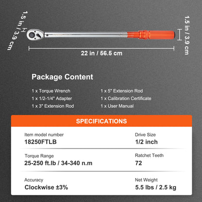 VEVOR Clé Dynamométrique 1 2 Pouce 34 340 Nm Serrage Précis Cliquet Réversible 56.5cm 25-250ft.lb 1 2 pouce 34 340 nm _Hi_chtgptapp_optimised_this_description-generator _Hi_chtgptapp_optimised_this_seo-meta-description _Hi_chtgptapp_optimised_this_seo-meta-title _Hi_chtgptapp_optimised_this_tags-generator _Hi_chtgptapp_optimised_this_title-generator cliquet réversible clé dynamométrique couple élevé douilles 1 2 plage couple réglage couple serrage contrôlé serrage précis vevor