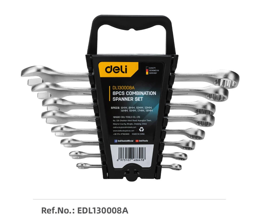 Deli Jeu De Clés Mixtes À Cliquet 8 Pièces Accès Zones Étroites 6 À 22 Mm - Manuzen