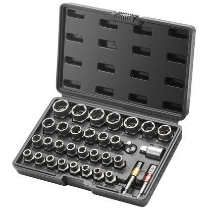 Coffret extracteurs d’écrous et boulons abîmés – 29 pièces