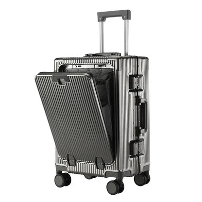 Valise Cabine Ouverture Frontale Roulante Grande Capacité USB Porte Gobelets
