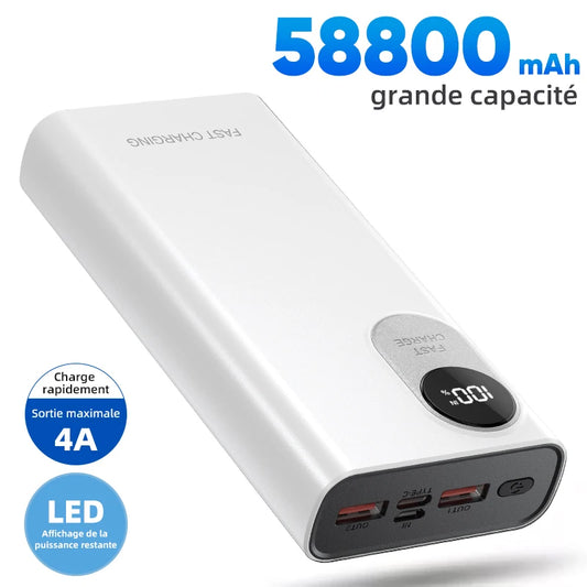 Batterie Externe 58800mAh Charge Rapide Pour 3 Appareils Voyage