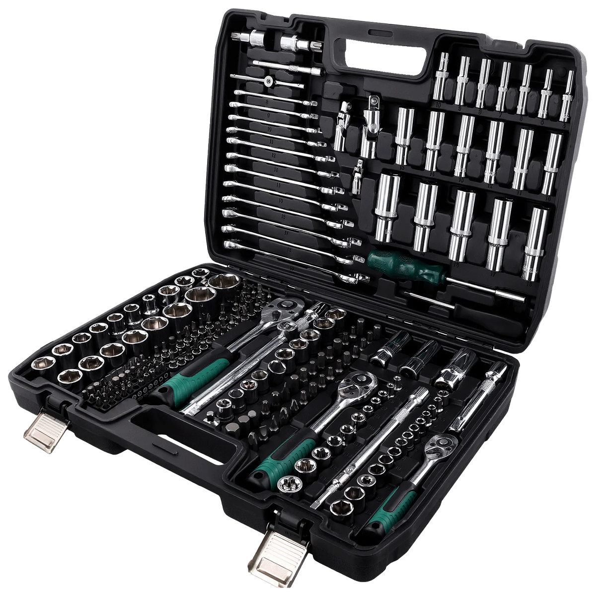 Coffret mécanique 216 pièces – cliquets 1/4″, 3/8″ et 1/2″