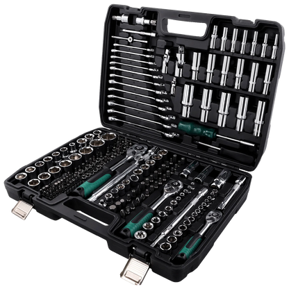 Coffret mécanique 216 pièces – cliquets 1/4″, 3/8″ et 1/2″