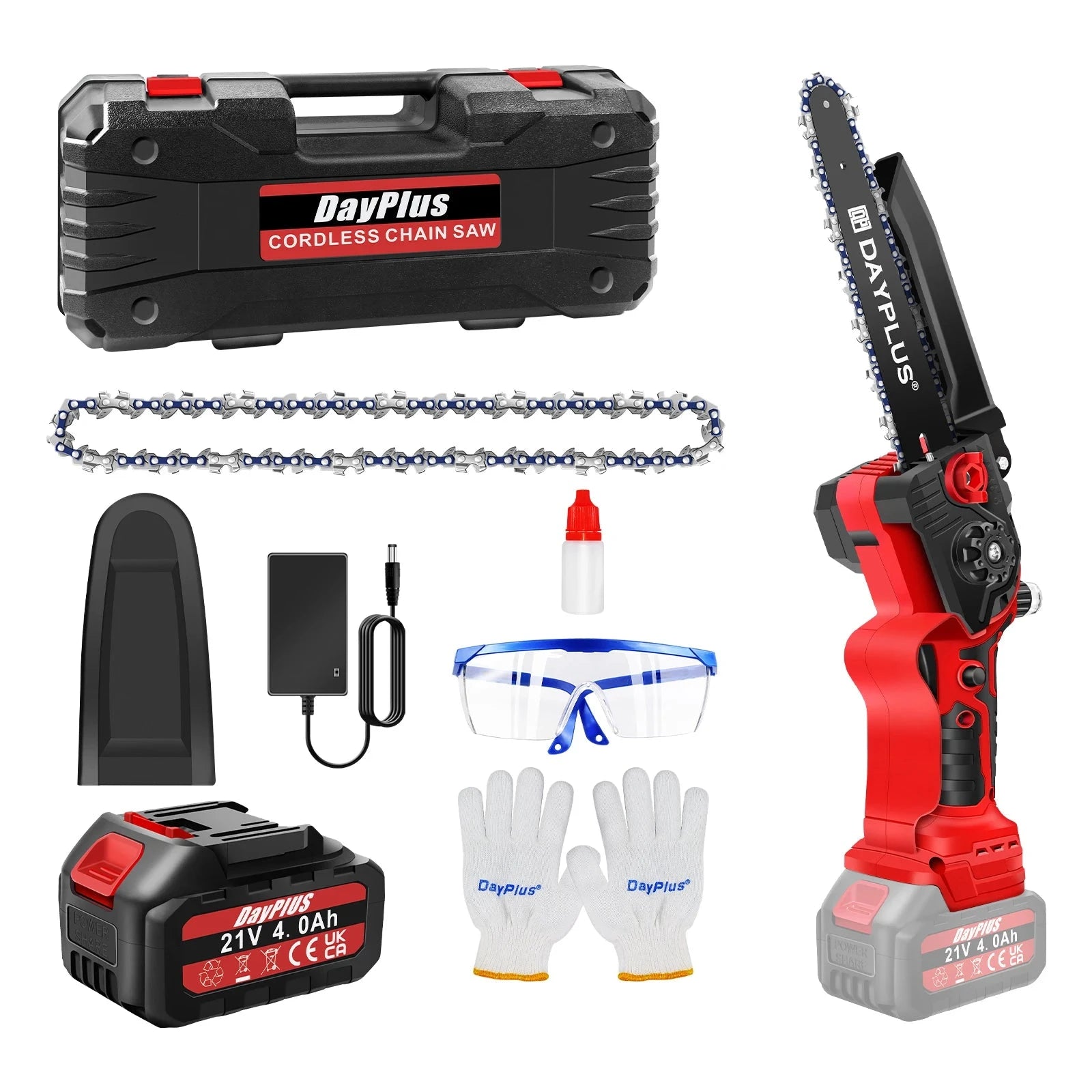 Tronçonneuse Sans Fil 8 Pouces Brushless - Coupe Rapide - Batterie 4,0 Ah