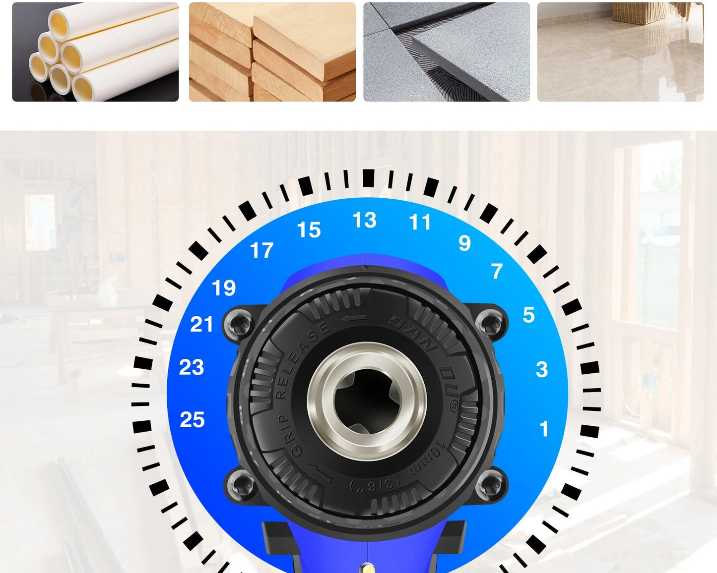 DayPlus Perceuse Sans Fil 21V Puissante, 2 Vitesses, 25 Positions de Couple 1400 rpm 1500mah 2 vitesses 21v 2500w _Hi_chtgptapp_optimised_this_description-generator _Hi_chtgptapp_optimised_this_seo-meta-description _Hi_chtgptapp_optimised_this_seo-meta-title _Hi_chtgptapp_optimised_this_tags-generator _Hi_chtgptapp_optimised_this_title-generator batterie lithium couple 45nm forets 10mm mandrin 10mm moteur brossé perceuse visseuse perçage bois perçage métal sans fil vissage vitesse variable