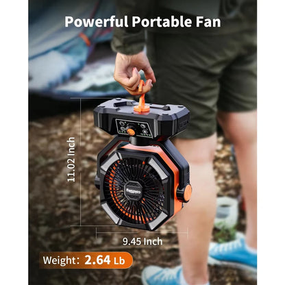Ventilateur Camping Portable Avec Lanternes LED Et Batterie 20000mAh