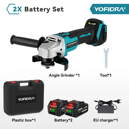 Yofidra Meuleuse D'Angle 125 Mm Brushless, Coupe Rapide, Compatible Makita 18V - Manuzen