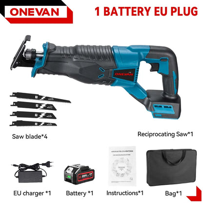 ONEVAN Scie Sabre Sans Fil 3000W 10000SPM Coupe Rapide Compatible Makita 18V 1 Batterie 1 prise EU 10000 spm 18v 2 batteries 3000w _Hi_chtgptapp_optimised_this_description-generator _Hi_chtgptapp_optimised_this_seo-meta-description _Hi_chtgptapp_optimised_this_seo-meta-title _Hi_chtgptapp_optimised_this_tags-generator _Hi_chtgptapp_optimised_this_title-generator batterie incluse bois certification ce compatible makita coupe bois coupe rapide poids 2kg profondeur 320mm sans fil scie alternative scie sabre