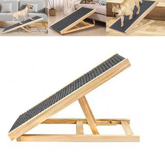 Escalier Pour Chien En Bois Réglable Antidérapant Pliable