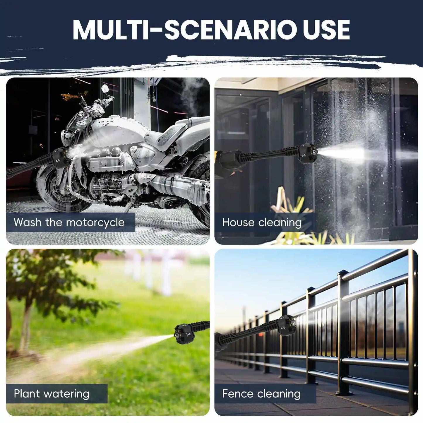 Nettoyeur Haute Pression Sans Fil 18V 70 Bar 500W Pour Voiture