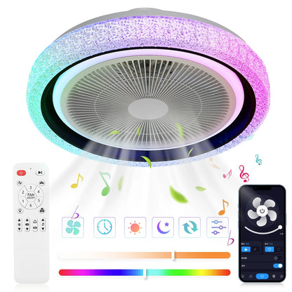 Ventilateur Plafond LED RVB 60 W Avec Gradation Infinie