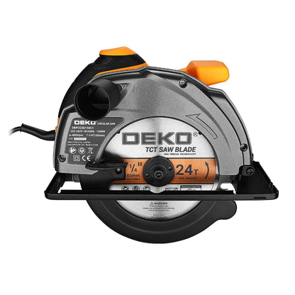 Scie Circulaire 185 MM 1500 W DEKO, Coupes Précises, Réglage Profondeur Biseau
