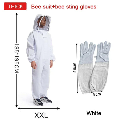 Combinaison Apiculture Coton Anti Piqûres Avec Voile Intégral XXL avec gants