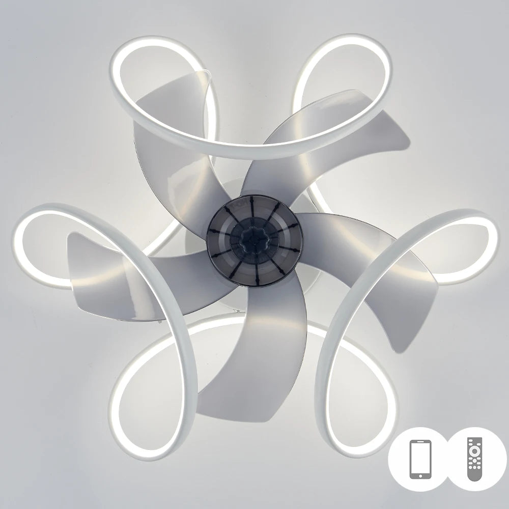 Lustre Intelligent Avec Ventilateur De Plafond Et Télécommande