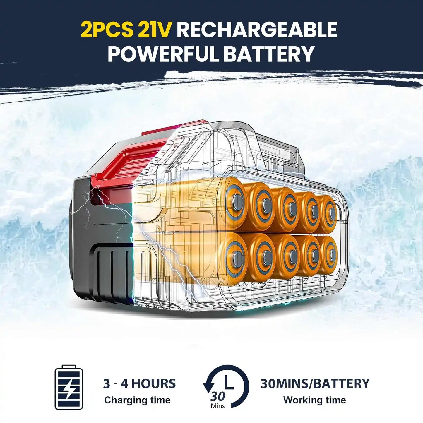 Nettoyeur Haute Pression Sans Fil 18V 70 Bar 500W Pour Voiture