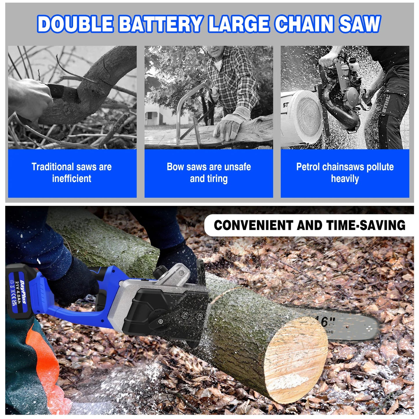 Tronçonneuse Sans Fil 16 Pouces 1200W - Coupe Rapide - 2 Batteries 4.0 Ah 1200w 16 pouces 2 batteries 4.0 ah _Hi_chtgptapp_optimised_this_description-generator _Hi_chtgptapp_optimised_this_seo-meta-description _Hi_chtgptapp_optimised_this_seo-meta-title _Hi_chtgptapp_optimised_this_tags-generator _Hi_chtgptapp_optimised_this_title-generator abattage batterie bois brushless coupe rapide haute performance jardin professionnel puissance élevée sans fil tronçonneuse élagage