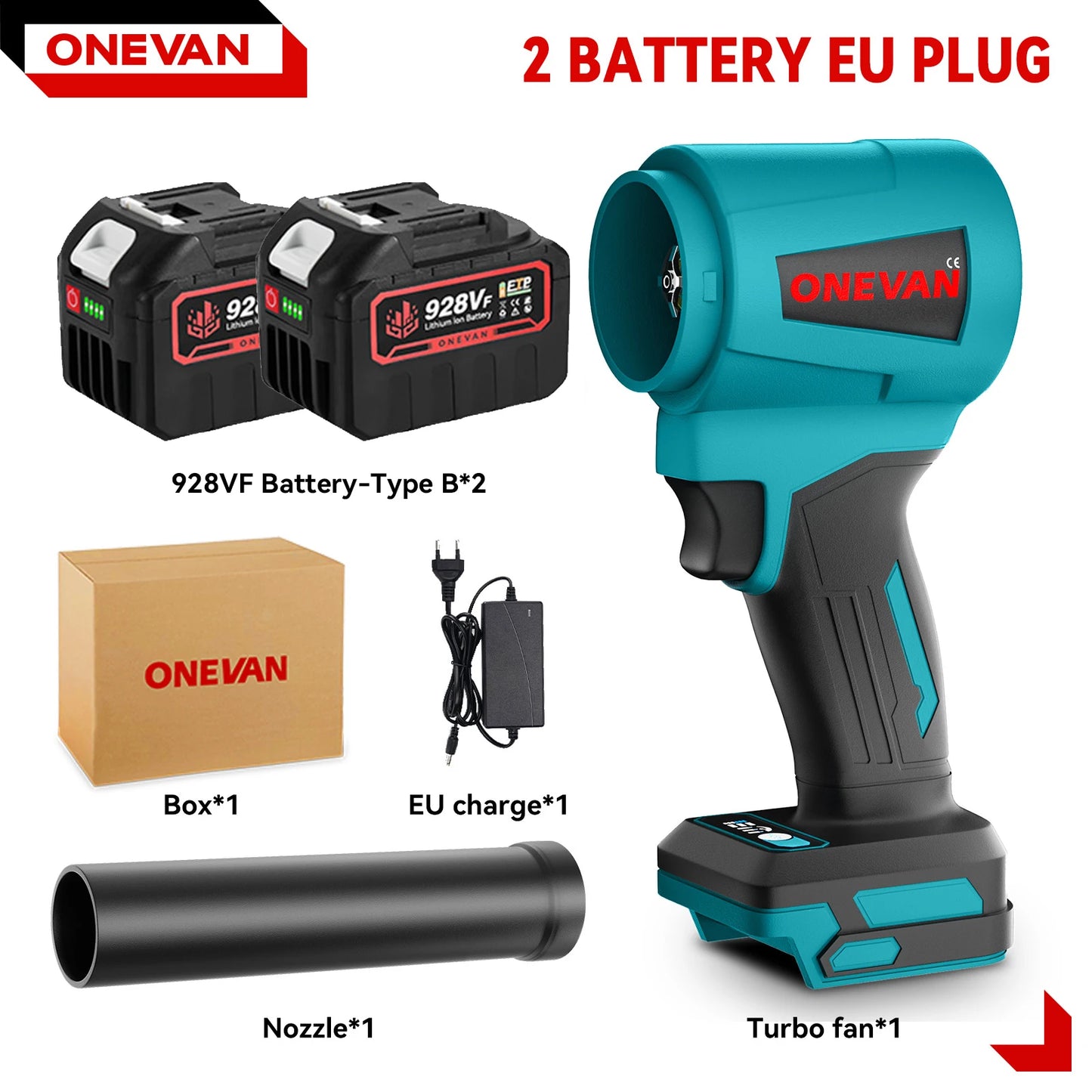 ONEVAN Souffleur Turbo 4000W Nettoyage Rapide Brushless Makita 18V - Manuzen