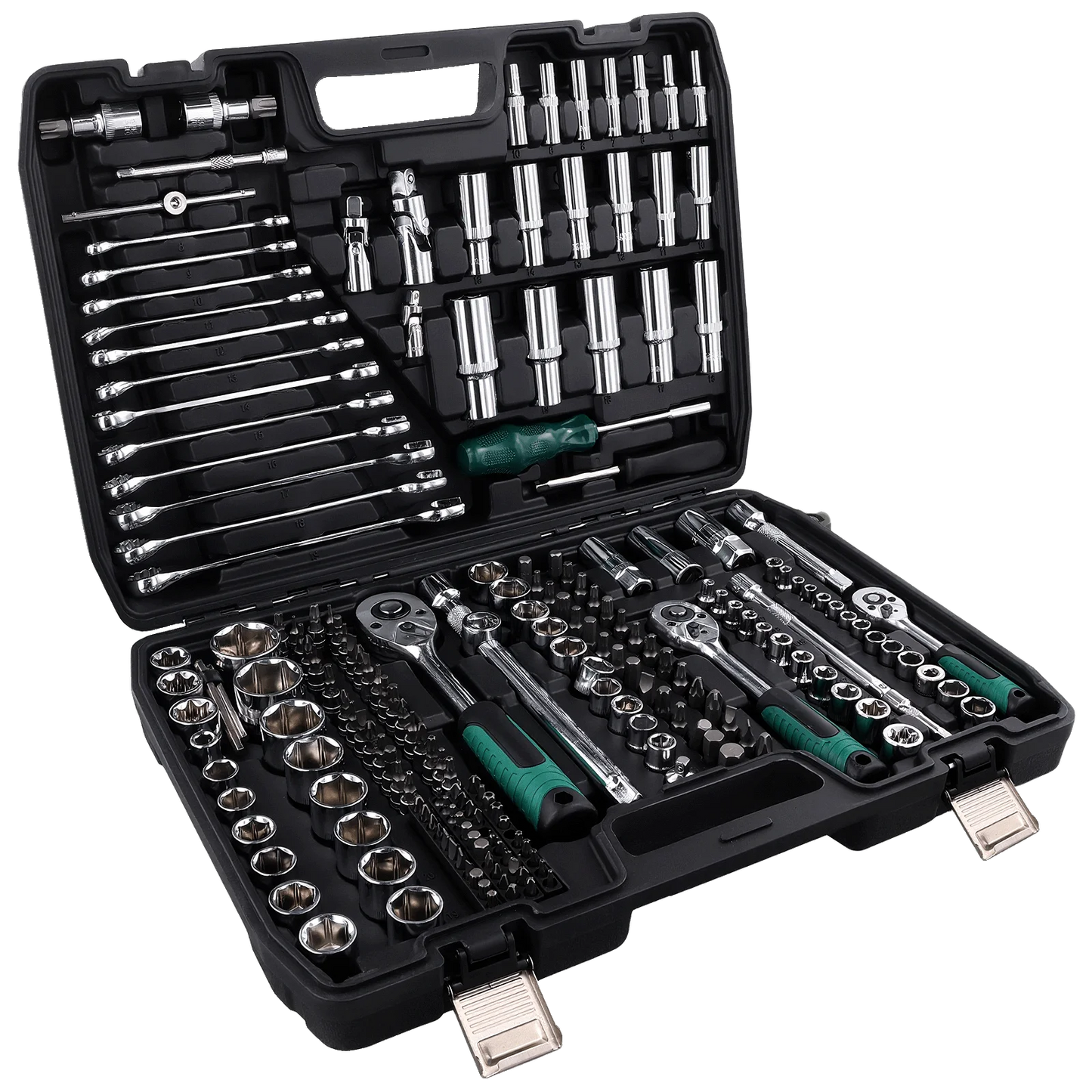 Coffret mécanique 216 pièces – cliquets 1/4″, 3/8″ et 1/2″