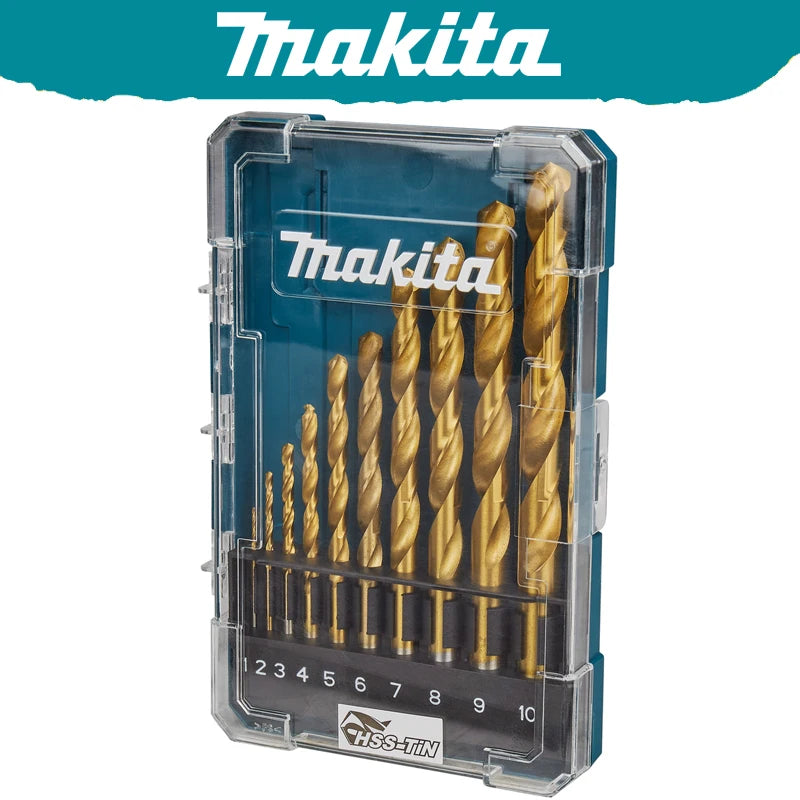 Makita D-72849 Ensemble Forets HSS TiN 10 Pièces Économique Pour Perceuses D-72849