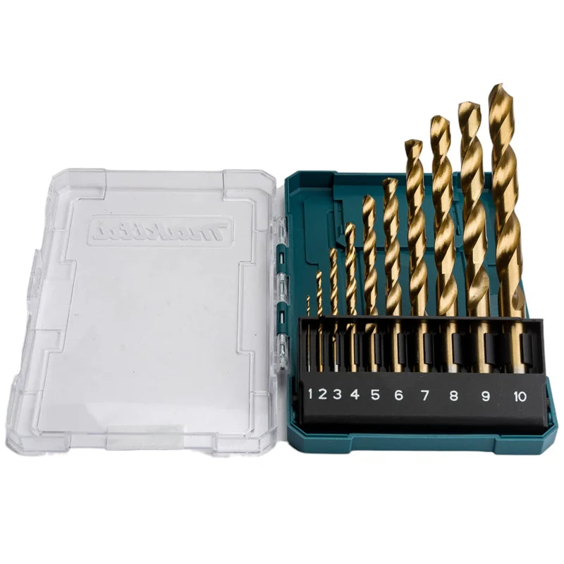 Makita D-72849 Ensemble Forets HSS TiN 10 Pièces Économique Pour Perceuses