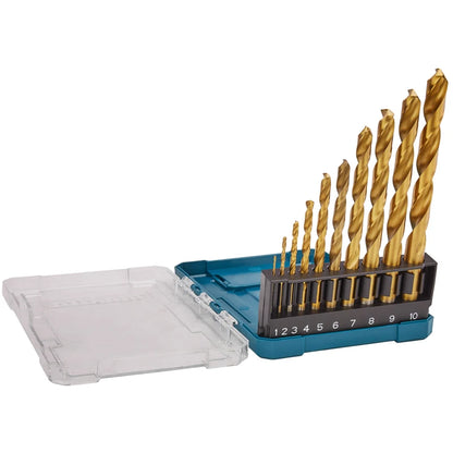 Makita D-72849 Ensemble Forets HSS TiN 10 Pièces Économique Pour Perceuses