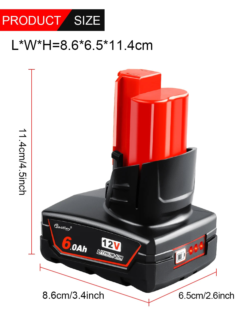 Batterie Li-Ion M12 Milwaukee 6Ah et 9Ah 12V Pour Outils M12 Autonomie Prolongée