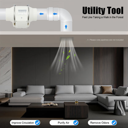 Ventilateur De Conduit 100 Mm 220 V Blanc Pour Salle De Bain