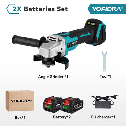Yofidra Meuleuse D'Angle 125 Mm Brushless, Coupe Rapide, Compatible Makita 18V - Manuzen