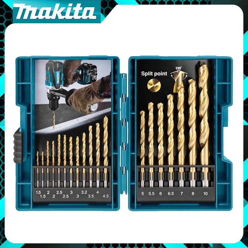 Makita D-67527 Jeu Forets HSS TiN 19 Pièces Pour Bois Précis Et Durable D-67527
