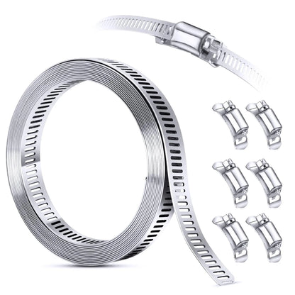 Colliers De Serrage Réglables En Acier Inoxydable 9,8 Pieds Engrenage Sans Fin