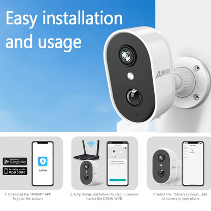Caméra extérieure sur batterie 3 MP – Wi-Fi 2,4 GHz, IP66