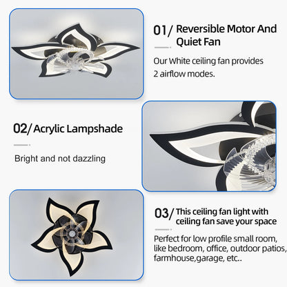 Ventilateur De Plafond LED Moderne Avec Télécommande Silencieuse