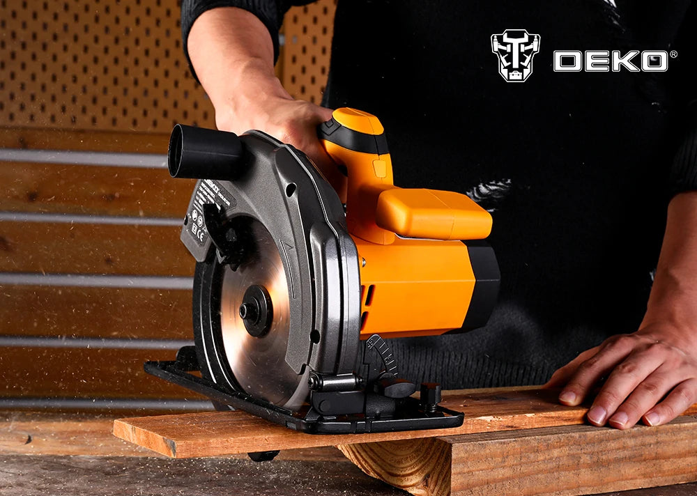 Scie Circulaire 185 MM 1500 W DEKO, Coupes Précises, Réglage Profondeur Biseau