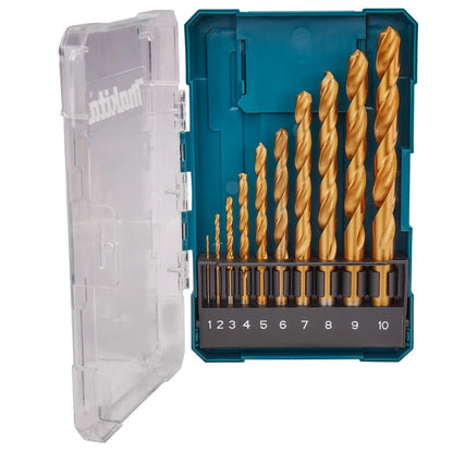 Makita D-72849 Ensemble Forets HSS TiN 10 Pièces Économique Pour Perceuses