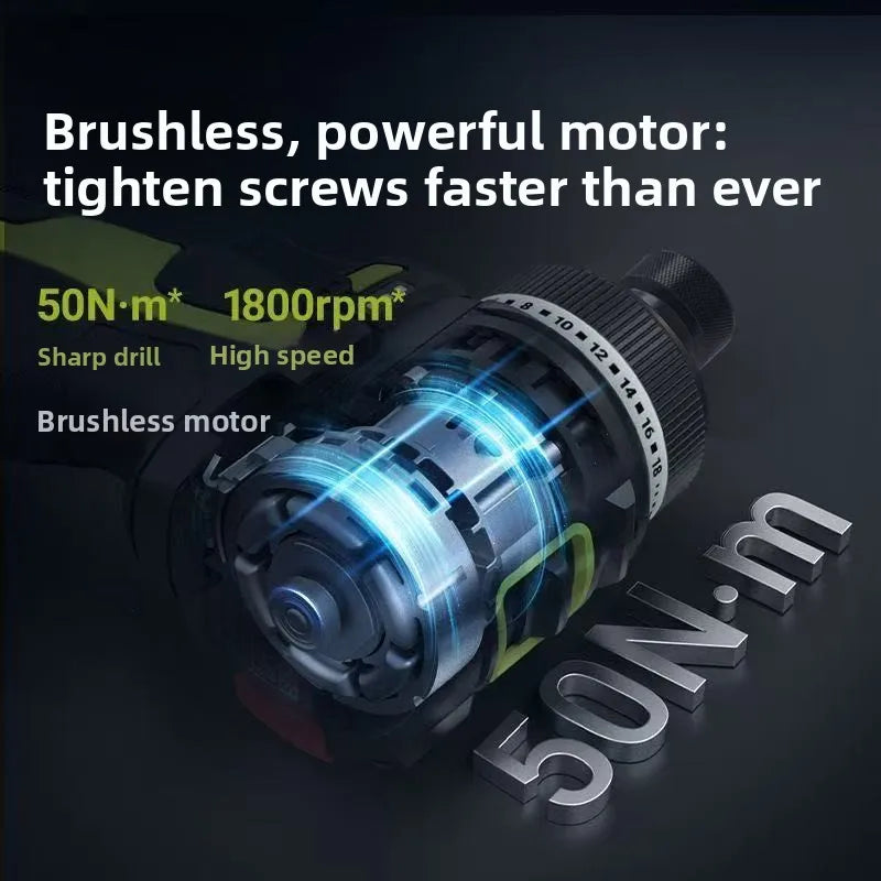 Worx WU139 High Torque Brushless Impact Drill with Variable Speed ​​Control - Manuzen