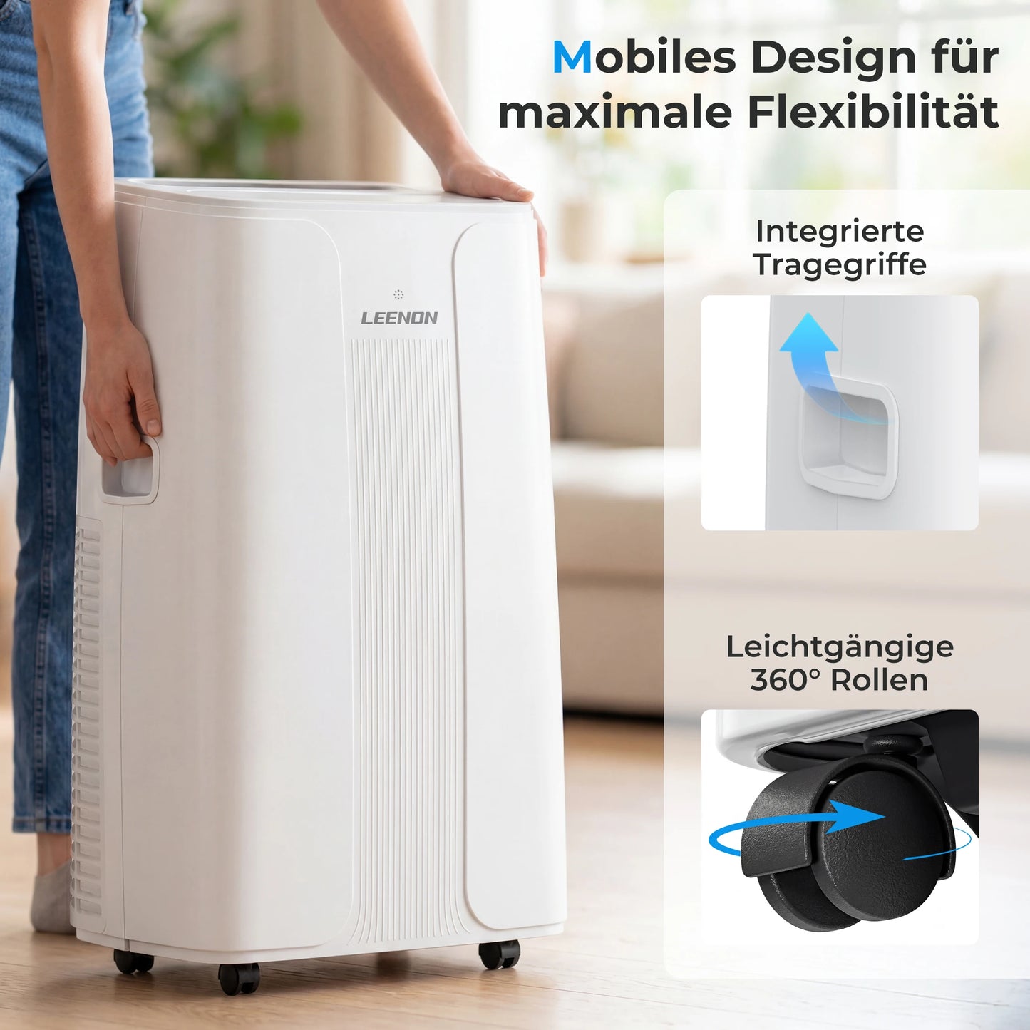 Climatiseur Mobile 14000 BTU Refroidissement Déshumidification Pièces 100 m3