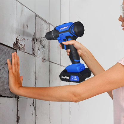 DayPlus Perceuse Sans Fil 21V Puissante, 2 Vitesses, 25 Positions de Couple 1400 rpm 1500mah 2 vitesses 21v 2500w _Hi_chtgptapp_optimised_this_description-generator _Hi_chtgptapp_optimised_this_seo-meta-description _Hi_chtgptapp_optimised_this_seo-meta-title _Hi_chtgptapp_optimised_this_tags-generator _Hi_chtgptapp_optimised_this_title-generator batterie lithium couple 45nm forets 10mm mandrin 10mm moteur brossé perceuse visseuse perçage bois perçage métal sans fil vissage vitesse variable