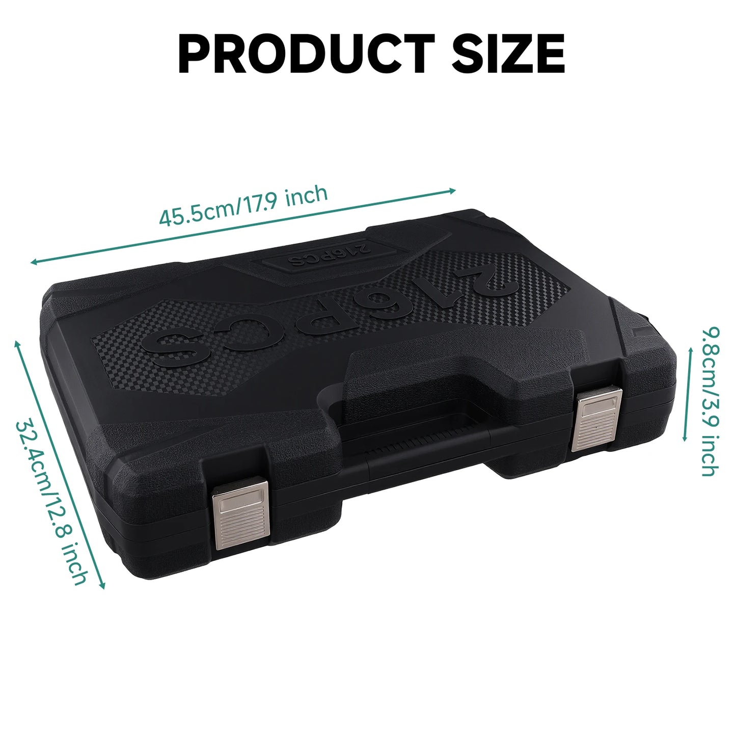 Coffret mécanique 216 pièces – cliquets 1/4″, 3/8″ et 1/2″