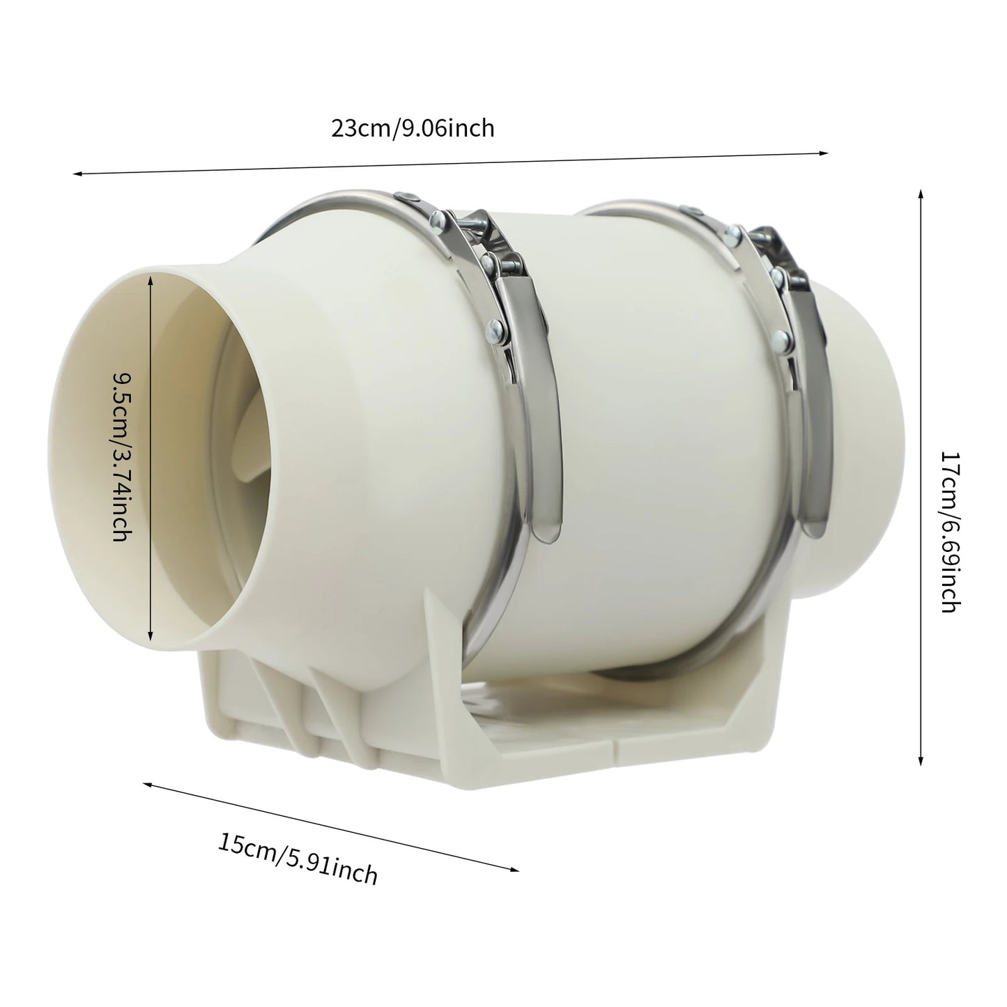 Ventilateur De Conduit 100 Mm 220 V Blanc Pour Salle De Bain