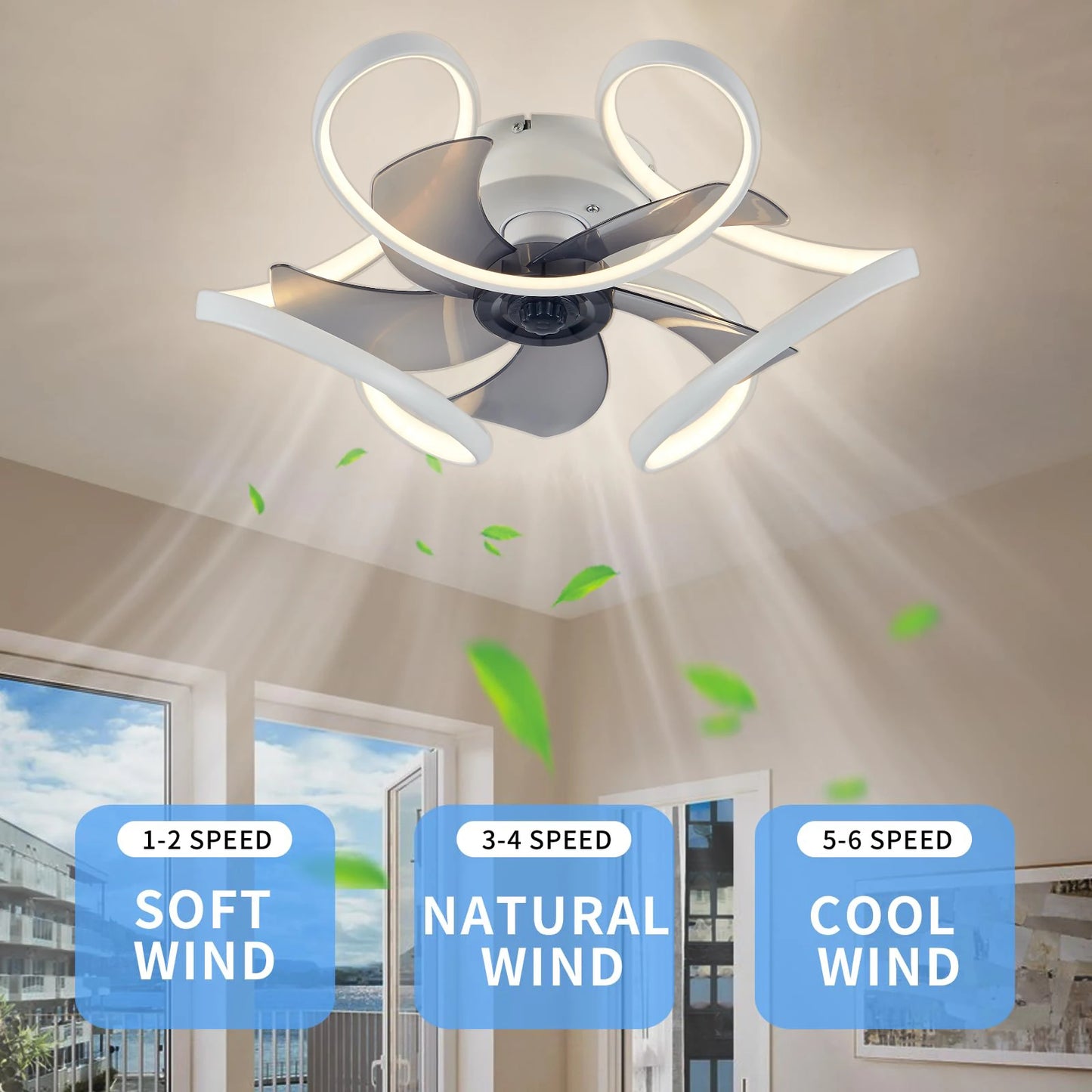 Lustre Intelligent Avec Ventilateur De Plafond Et Télécommande