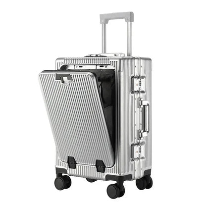 Valise Cabine Ouverture Frontale Roulante Grande Capacité USB Porte Gobelets