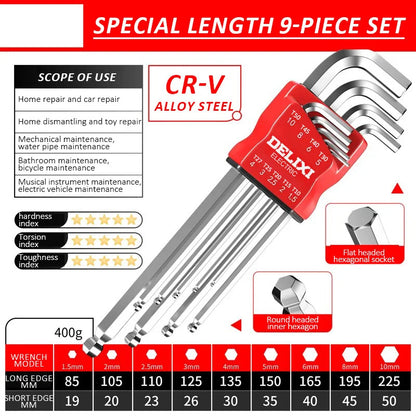 Delixi Electric Jeu De Clés Allen Électriques Couple Élevé Pour Motos Et Vélos - Manuzen
